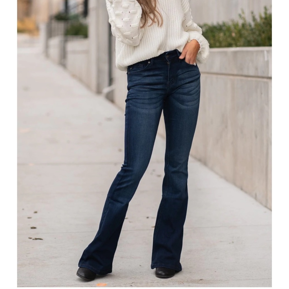 Kancan Mid-Rise Flare Boot Cut Jeans